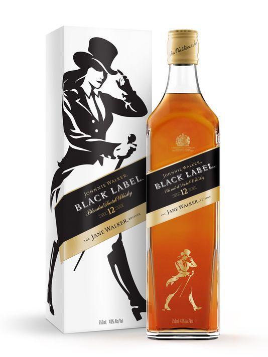 Whiskey Bottle Logo - Johnnie Walker whisky puts woman on limited edition black label