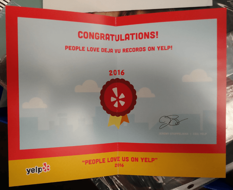 People Love Us Yelp Logo - People Love Us on Yelp – Deja Vu Records Inc.