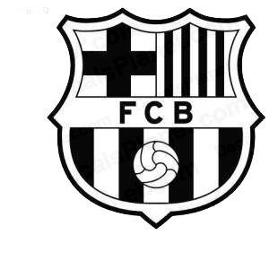 Black and White Football Team Logo - Fc barcelona football team soccer teams decals, decal sticker #2101