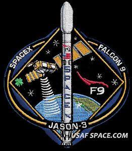 SpaceX Mission Logo - JASON 3 FALCON 9 VAFB USAF NASA SATELLITE