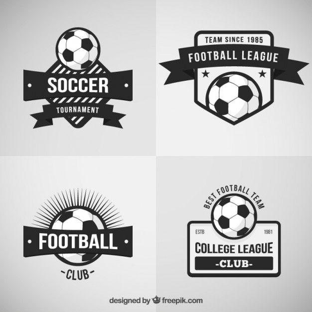 Black and White Football Team Logo - Retro football badges Vector | Free Download