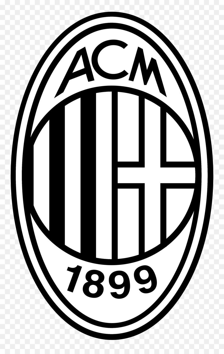 Black and White Football Team Logo - A.C. Milan Serie A Logo UEFA Champions League Sport - black and ...