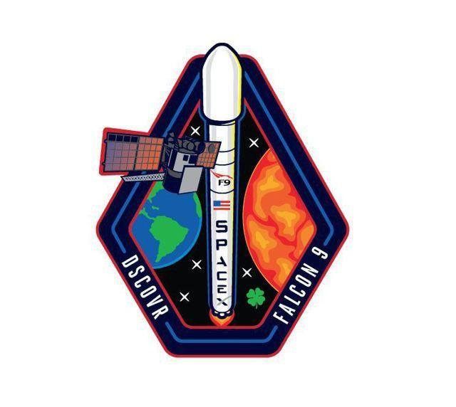 SpaceX Mission Logo - 2015-02-11 DSCOVR - Falcon 9 mission logo | The Dragon, Orion & Blue ...