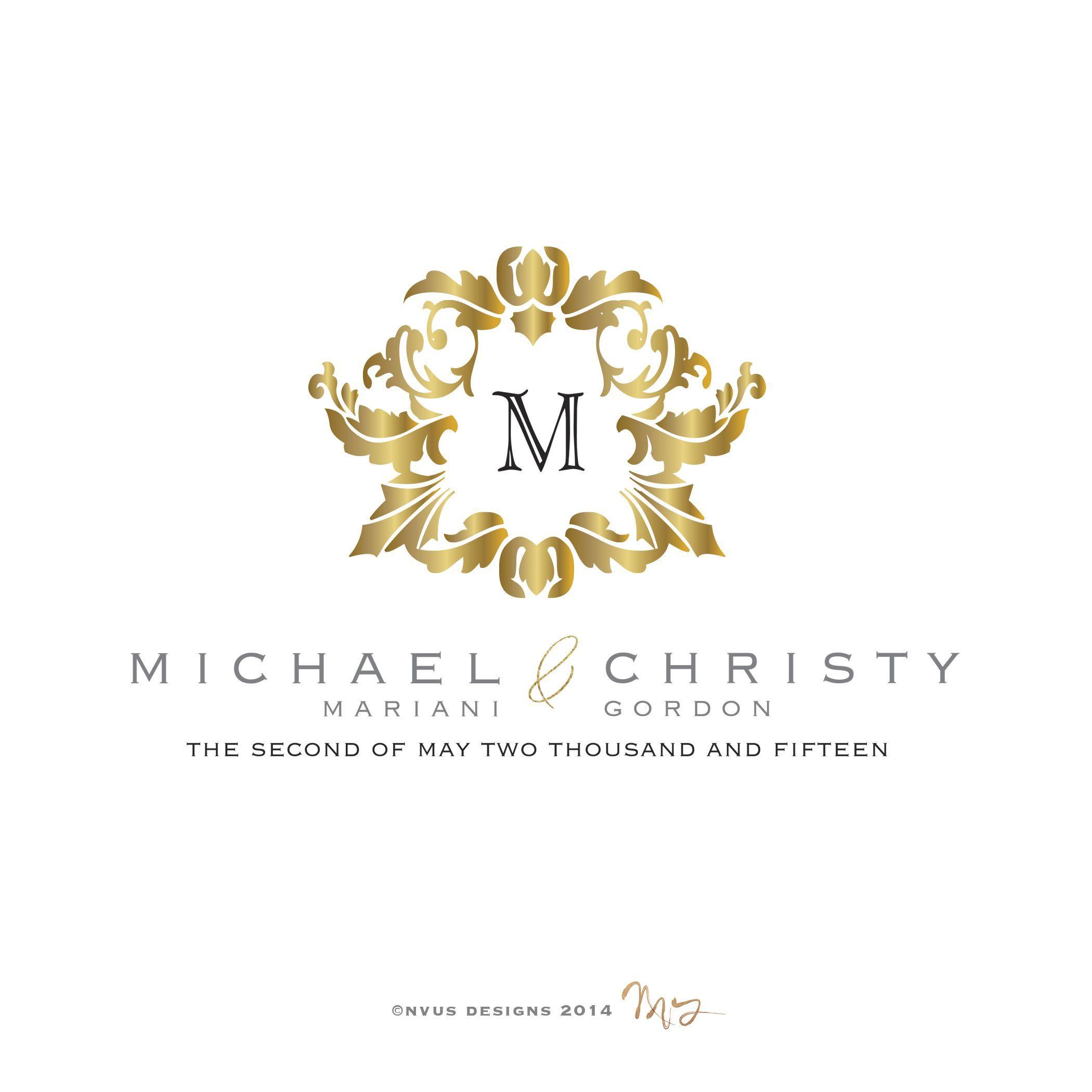 Gold Monogram Wedding Logo - Pin by NVus Designs on Design Inspiration | Wedding logos, Wedding ...