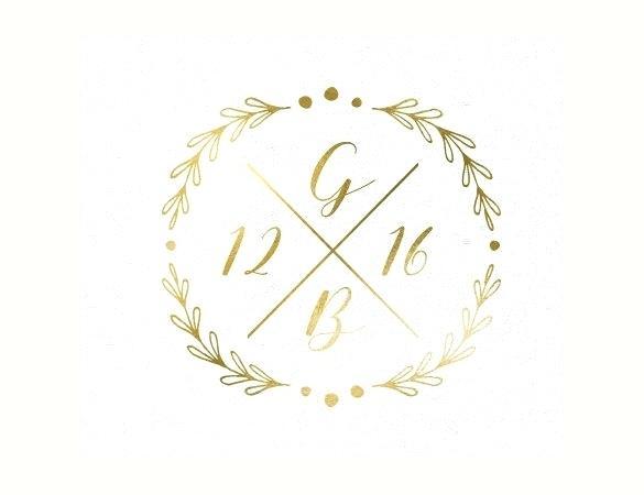 Gold Monogram Wedding Logo - Wedding Monogram Template Gold Boarder Wedding Logo Template For ...