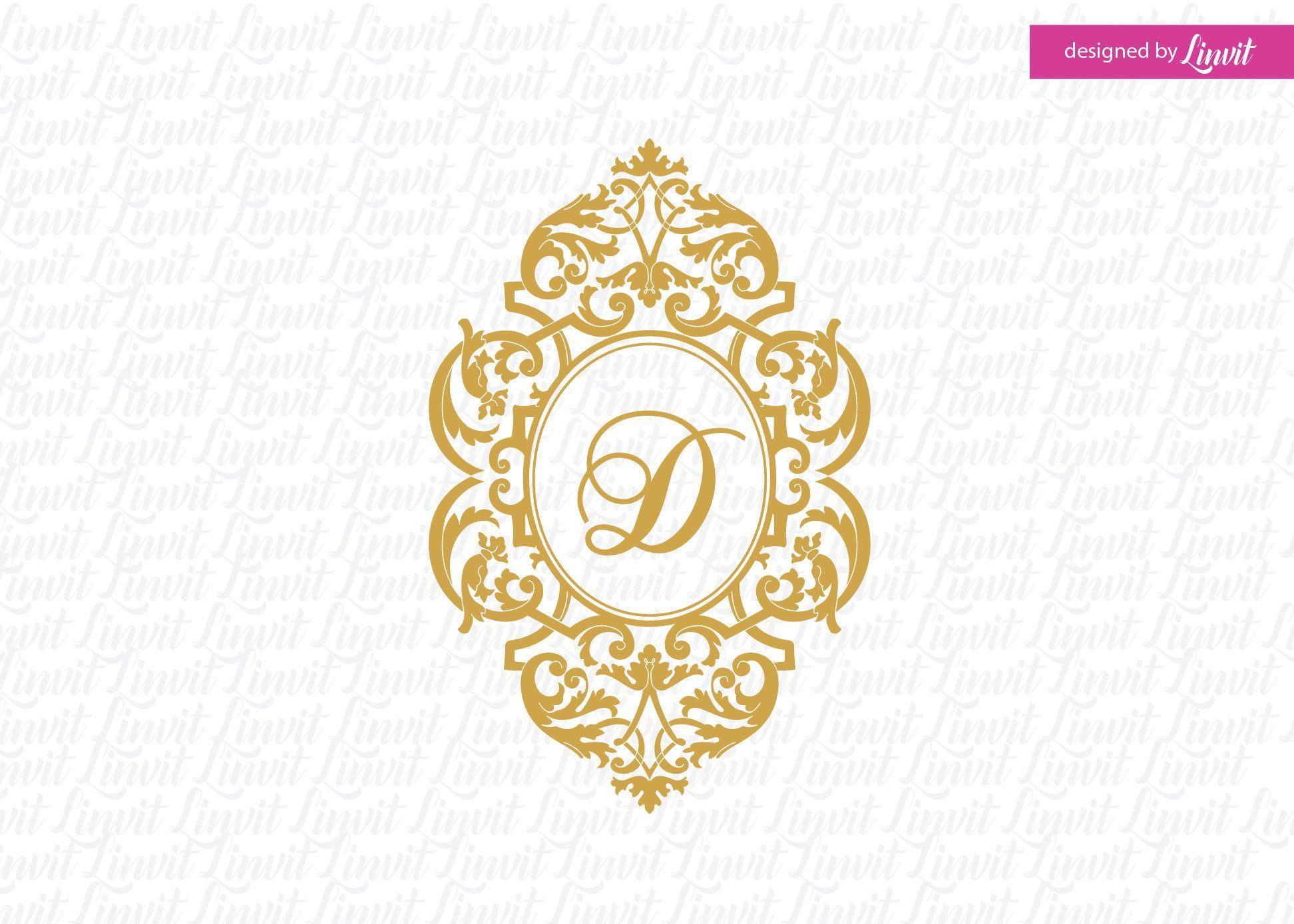 Gold Monogram Wedding Logo - wedding logo - wedding monogram - wedding crest - custom wedding ...