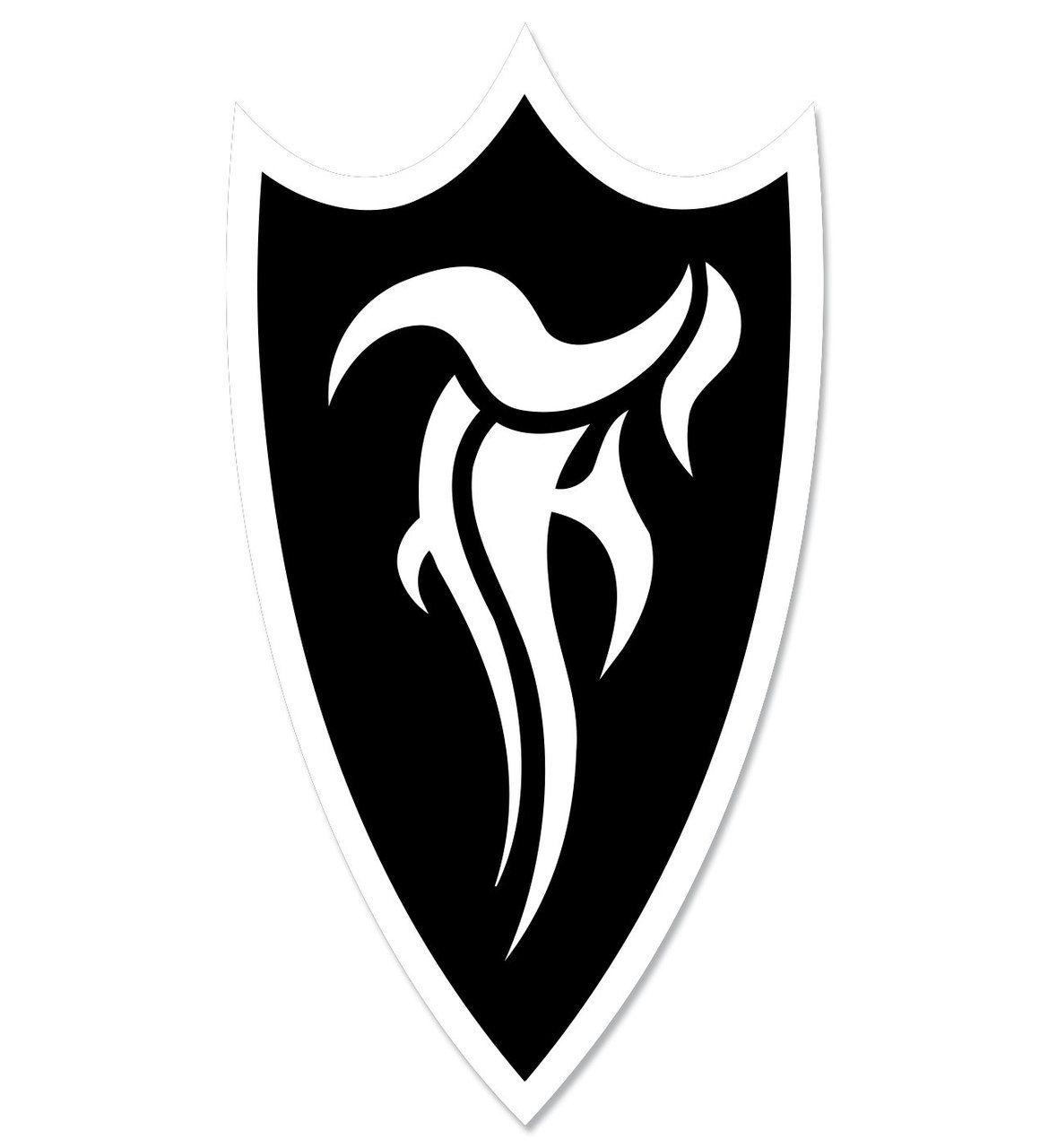 F Shield Logo - F-Shield Sticker (White/Black) - Fleshgear