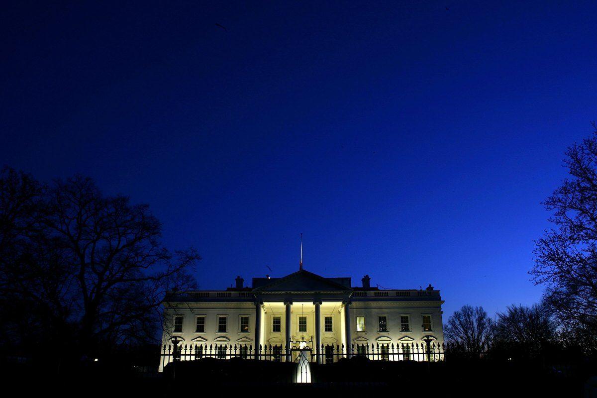 White House with Blue Logo - Ghosts in the White House