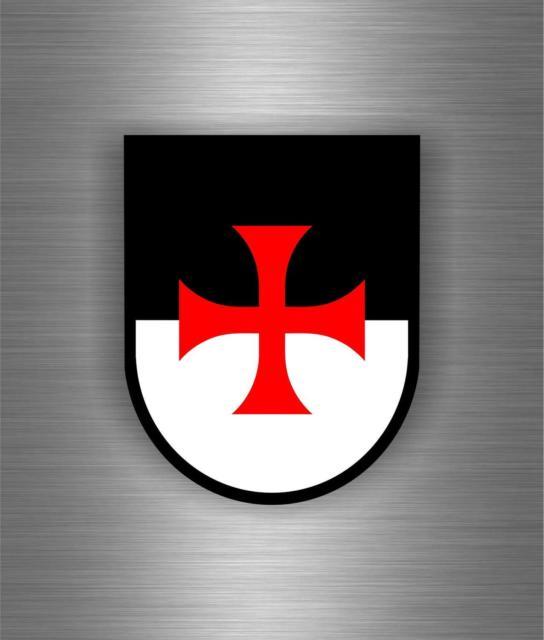 F Shield Logo - Sticker Car Biker Maltese Shield Airsoft Decal Crusader Cross