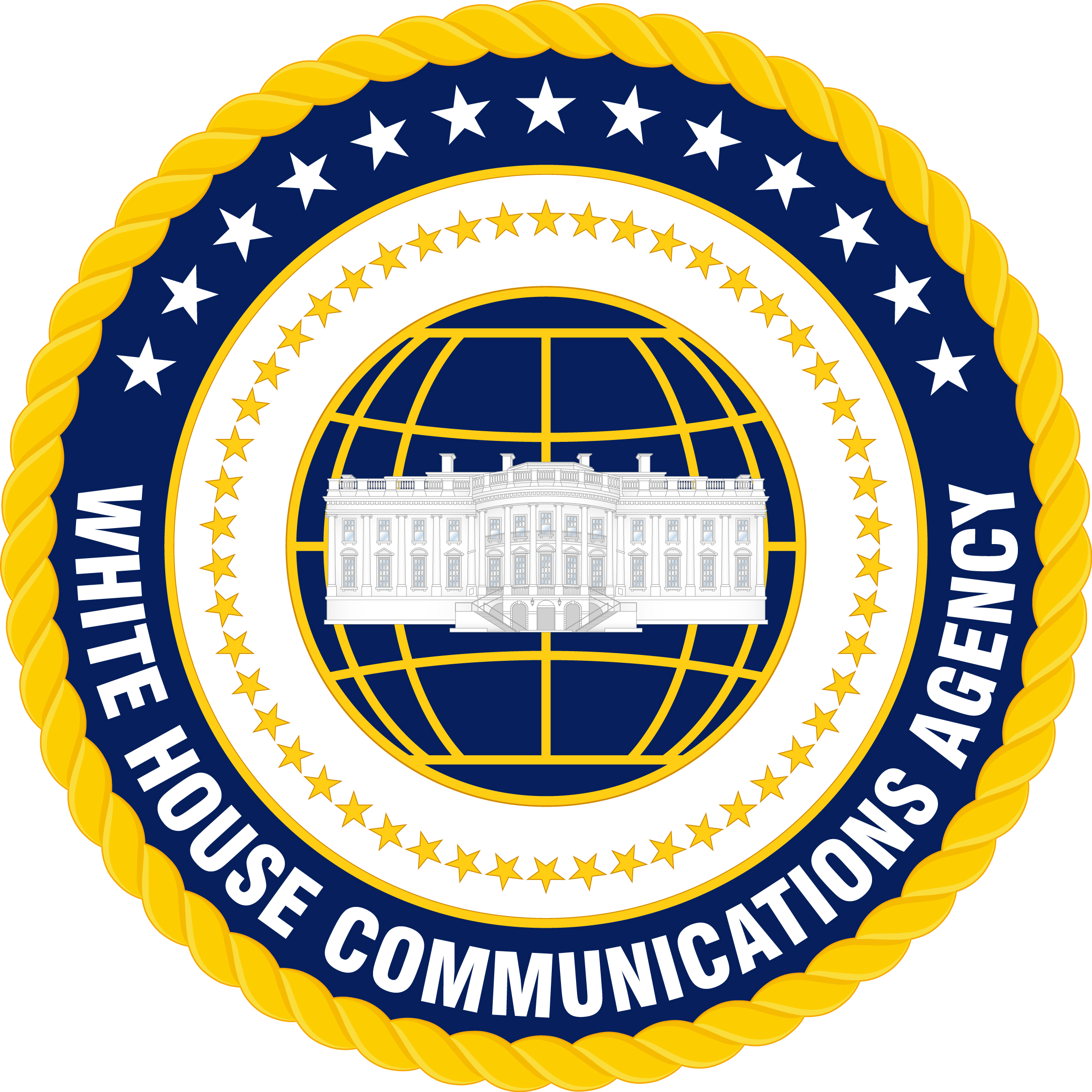 White House with Blue Logo - White House Communications Agency