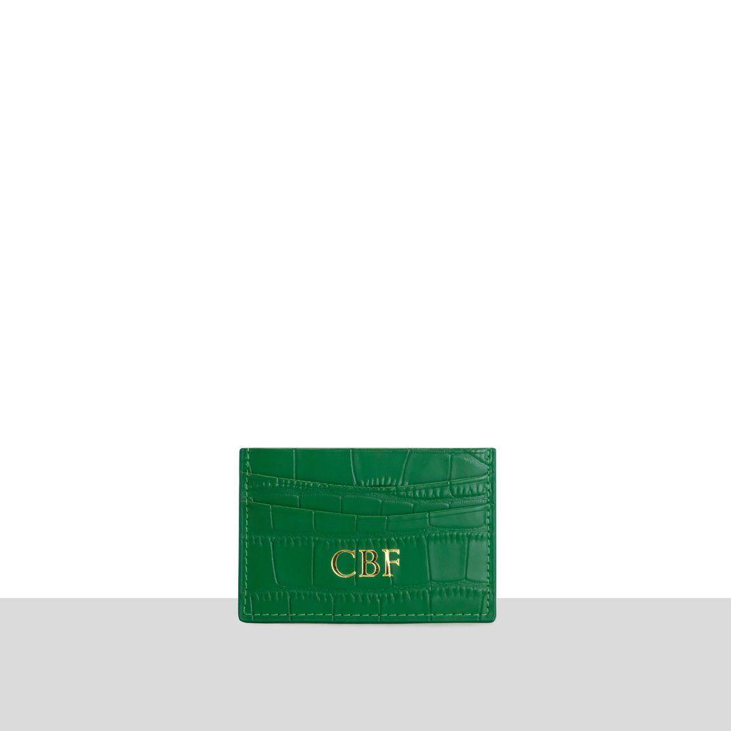 Green Croc Logo - GREEN MATTE CROC CURVE CARDHOLDER