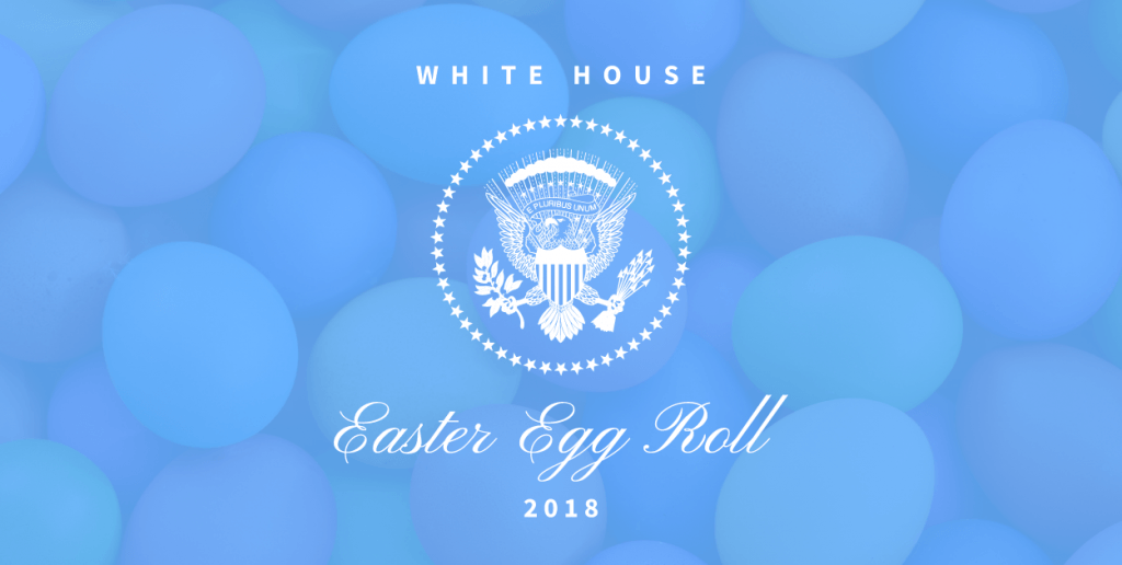 White House with Blue Logo - The White House Easter Egg Roll. The White House