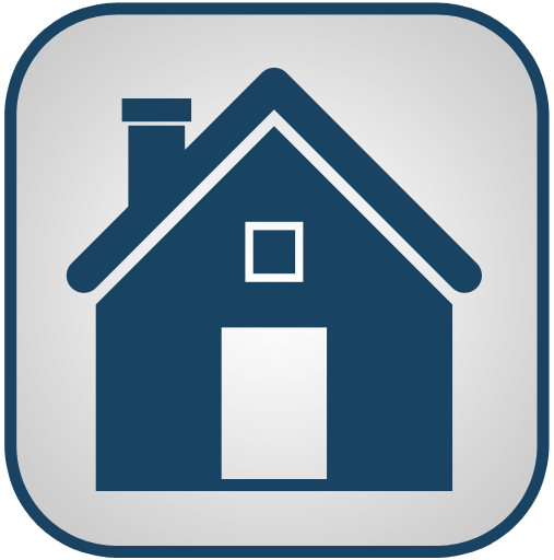 White House with Blue Logo - Blue And White Home Icon, PNG ClipArt Image