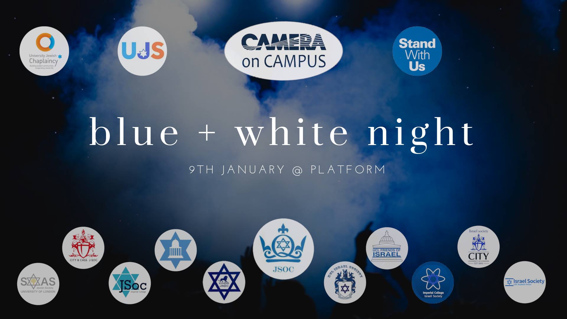 Blue and White Society Logo - Blue and White Night @ Shoreditch Platform, London [9 January]