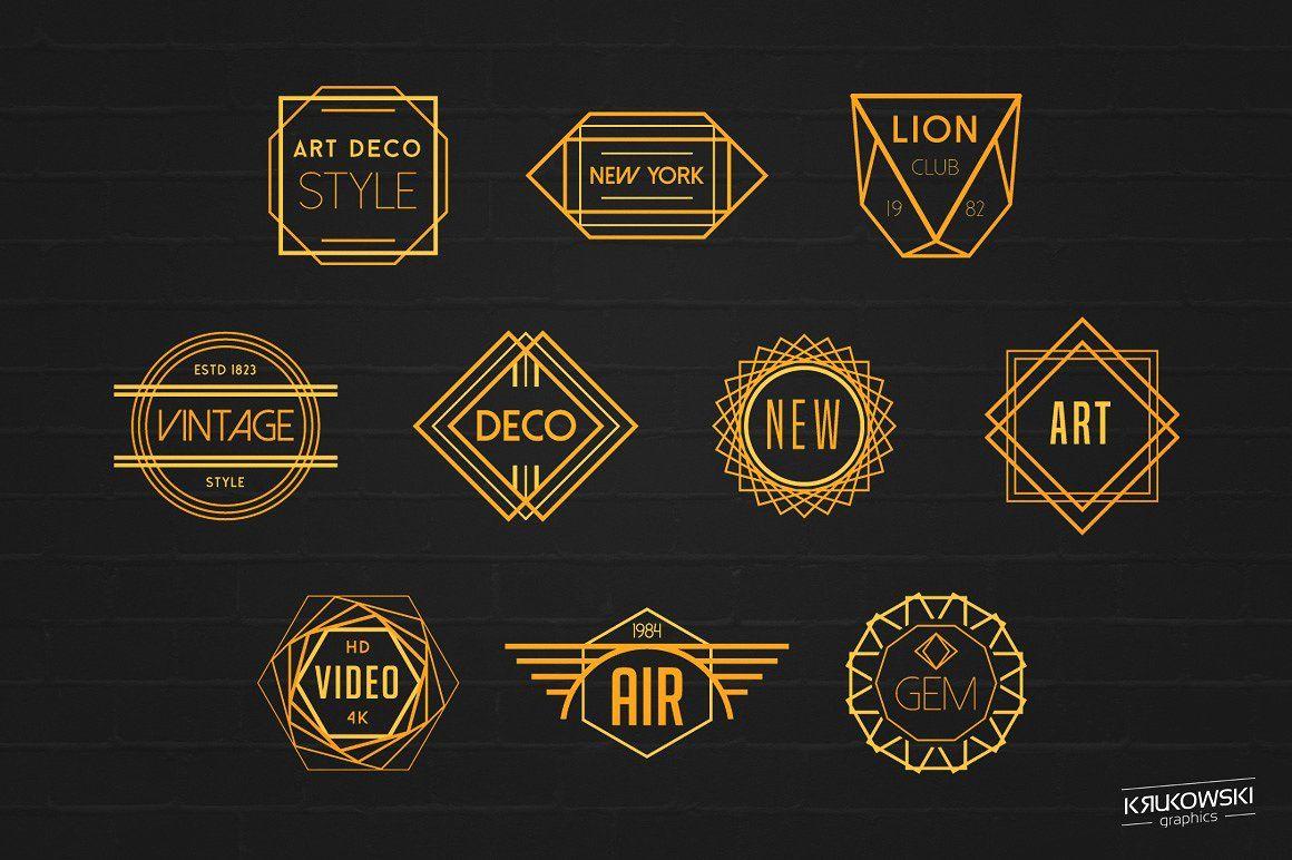 Art Deco Logo - Art Deco Badges Logos ~ Logo Templates ~ Creative Market