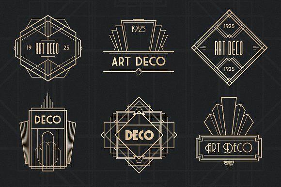 Art Deco Logo - Art Deco Badges Logo Templates Creative Market