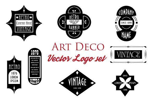 Art Deco Logo - Art deco vector logos set Web Elements Creative Market