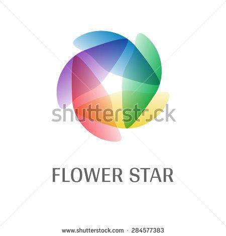 Multicolor Globe Logo - Five ends transparent multicolor gradient star logo | Circle Flower ...