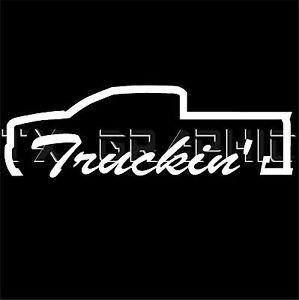 Chevy Truck Logo - TRUCKIN DECAL FOR DODGE FORD CHEVY PICKUP TRUCK TRUCKING VINYL
