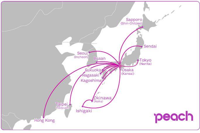 Peach Aviation Logo - Peach Aviation route map