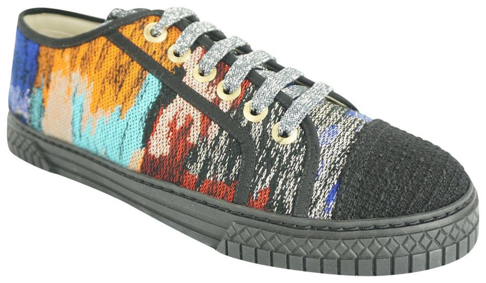 Multicolor Globe Logo - Chanel Multicolor Lurex Tweed Globe Trotter Low Top Logo Sneakers ...