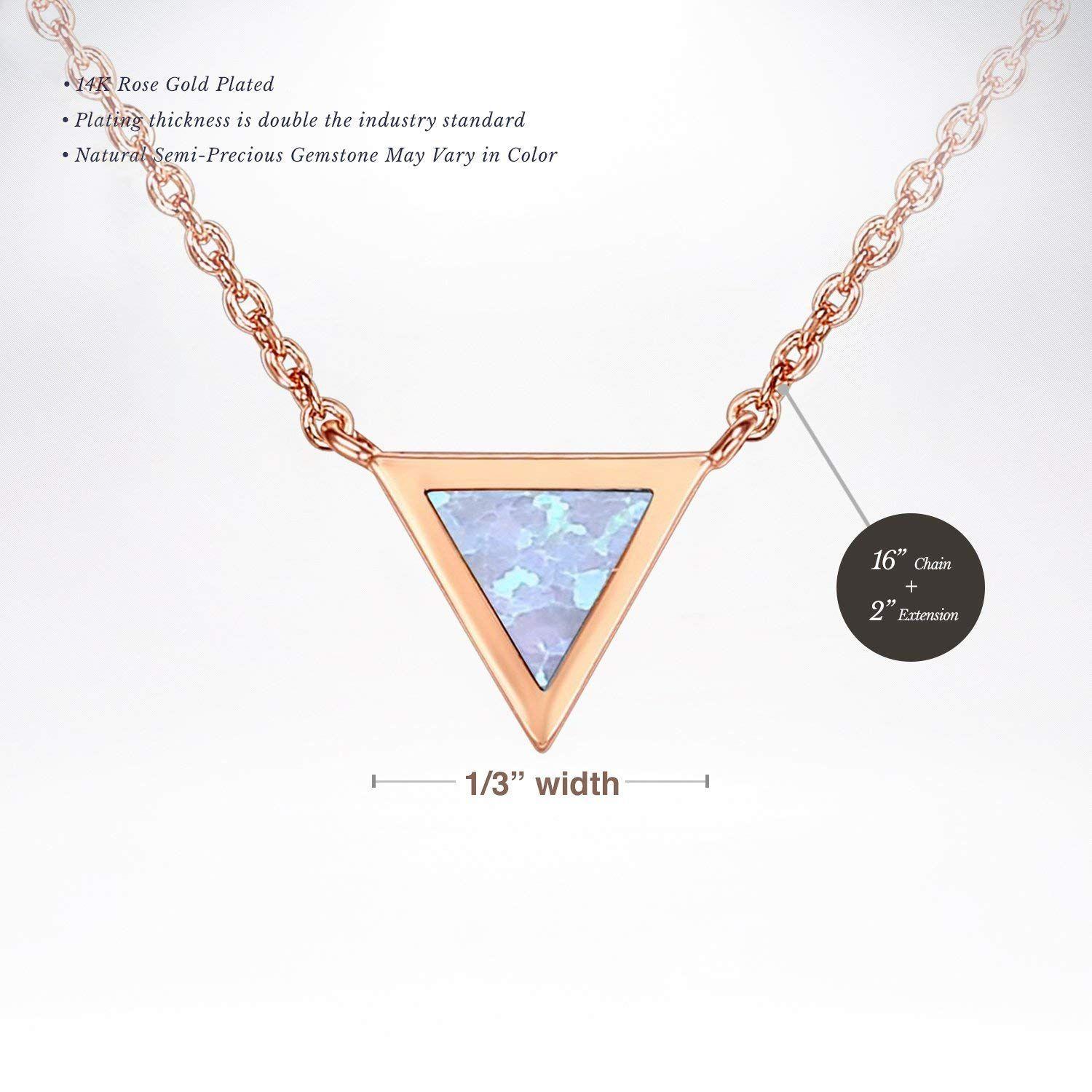 Gold Blue Green Triangle Logo - Amazon.com: PAVOI 14K Rose Gold Plated Triangle Bezel Set White Opal ...