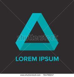 Gold Blue Green Triangle Logo - abstract gold square shape elements. template logo design. vector