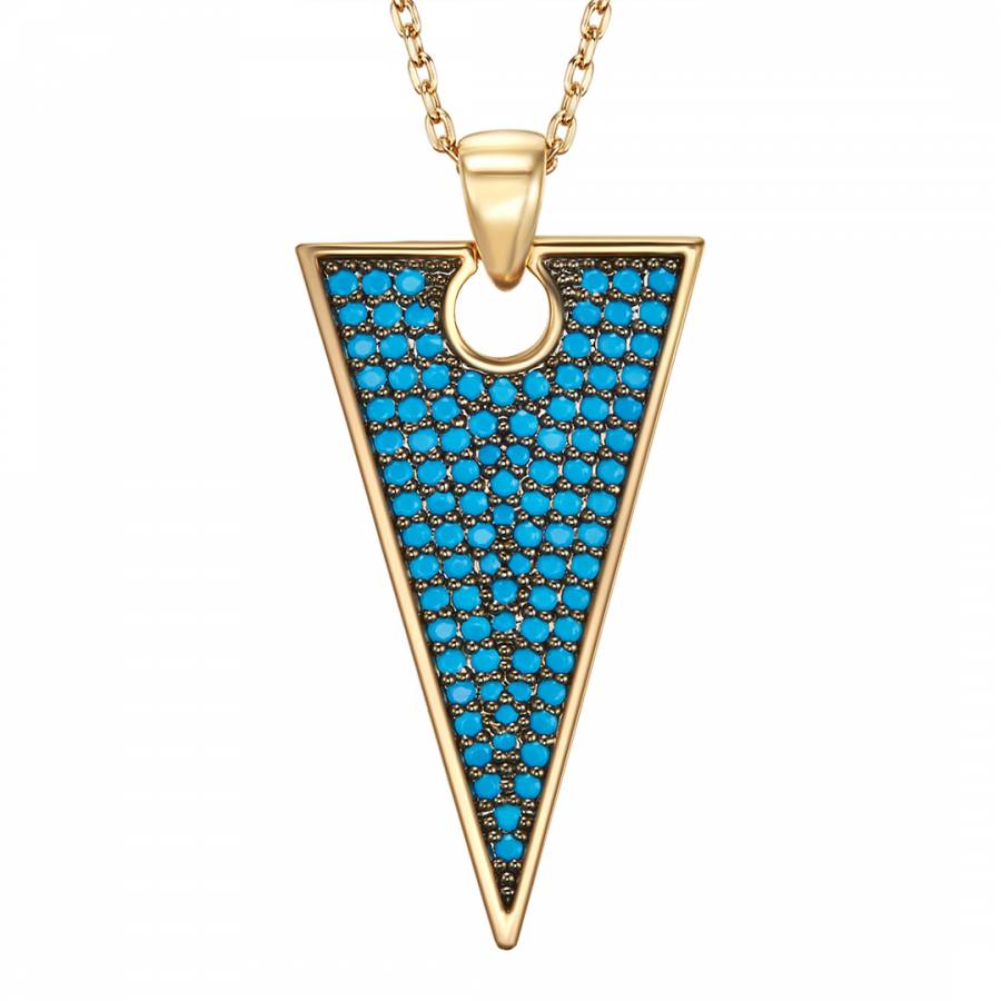 Gold Blue Green Triangle Logo - Gold Blue Triangle Necklace