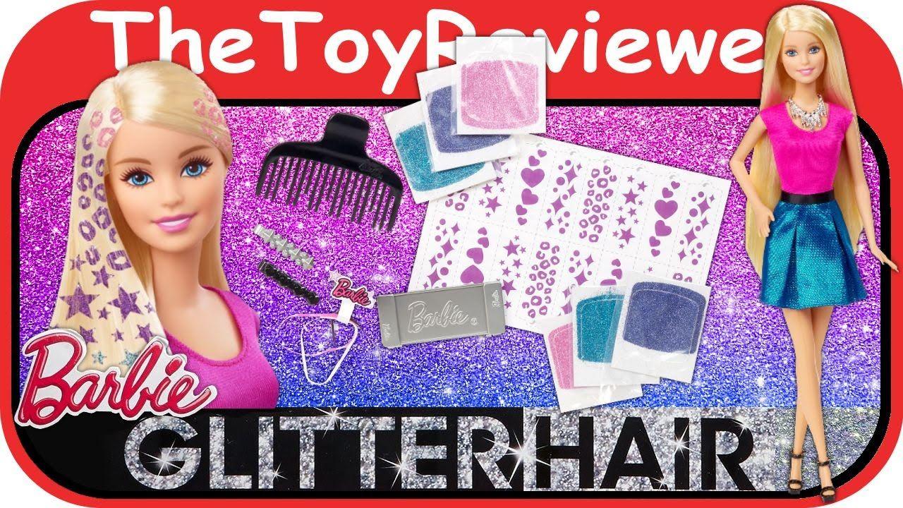 Barbie Glitter Logo - Barbie Glitter Hair Design Doll Unboxing Toy Review