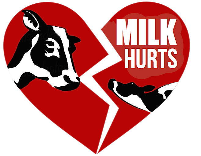 Red Milk Logo - new milk hurts logo cracked red heart with holsteins - Compassion Champs