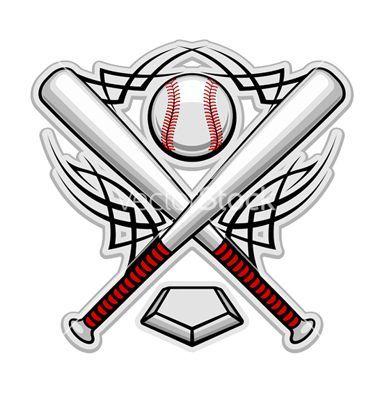 Softball Bat Vector Image Logo - Baseball emblem for sports design or mascot vector | svgs ...