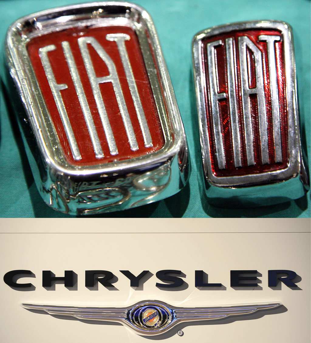 Italian Car Company Logo - The logos of Italian car manufacturer Fiat and automobile