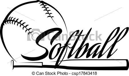 Softball Bat Vector Image Logo - Softball Balks And Bat Drawing Gallery (84+ images)