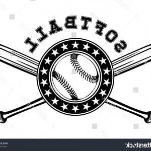Softball Bat Vector Image Logo - Softball Over Crossed Bats Logo Gm | LaztTweet