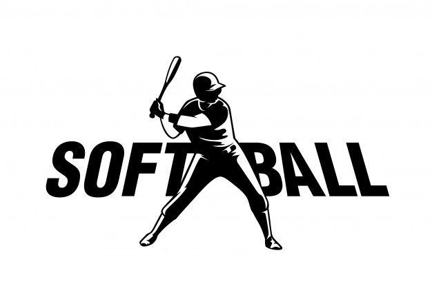 Softball Bat Vector Image Logo - Softball logo in black white style Vector | Premium Download