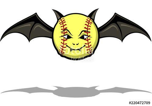 Softball Bat Vector Image Logo - Vampire Softball Bat