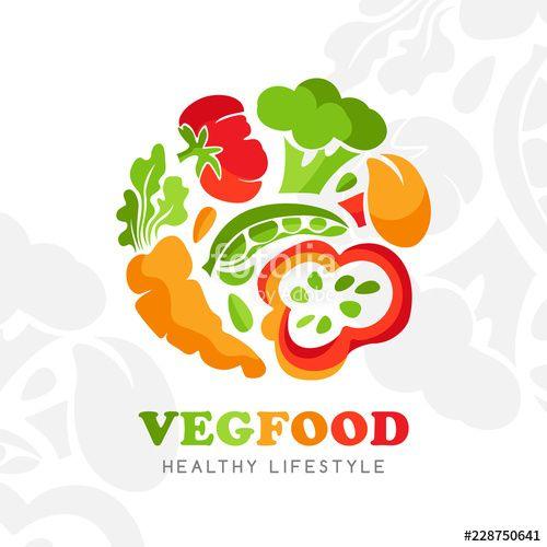 Healthy Lifestyle Logo - Healthy lifestyle logo. Round emblem of raw food.