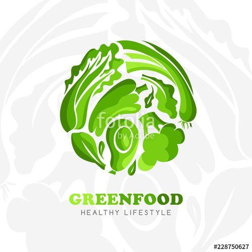 Healthy Lifestyle Logo - Healthy lifestyle logo. Round emblem of raw food.