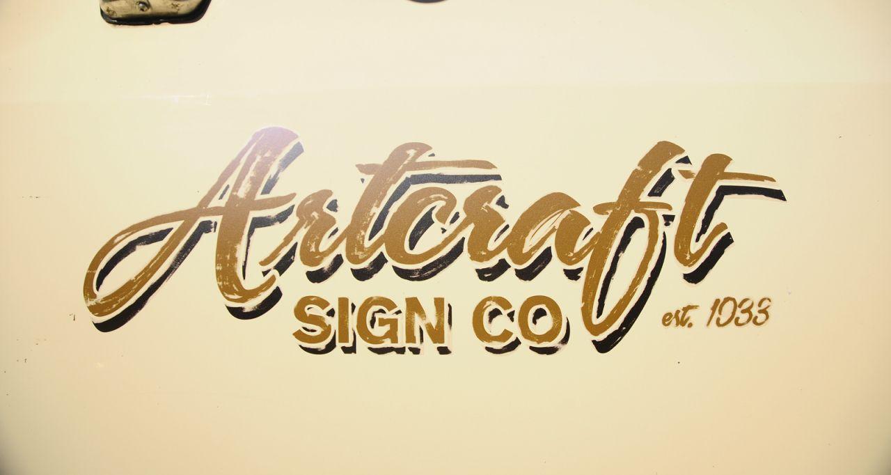 Patina Logo - Vintage Hand Lettered Truck Decals | Artcraft Sign Co