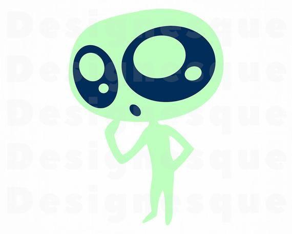 Cute Alien Logo - Cute Alien Clipart Cute Alien SVG Cute Alien Files for