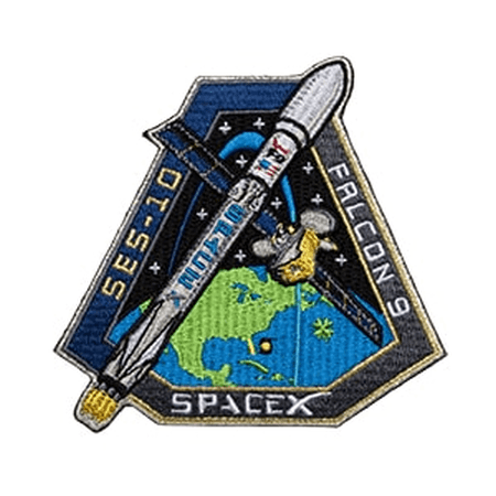 10 Mission SpaceX Logo - SPACEX SES 10 MISSION PATCH. The Space Store