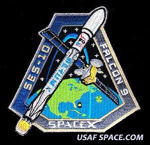 10 Mission SpaceX Logo - SES-10 - SPACEX ORIGINAL FALCON 9 F9 Launch USAF NASA SATELLITE ...