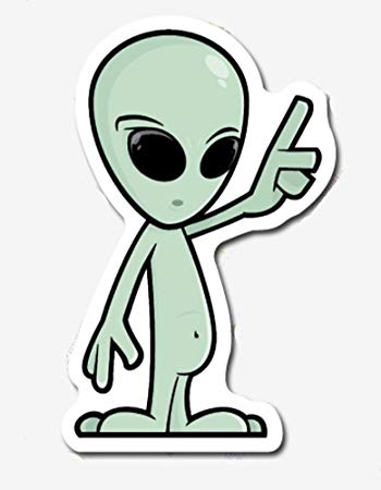 Cute Alien Logo - Amazon.com : Cute Alien UFO Cartoon Logo Classic Original Decal