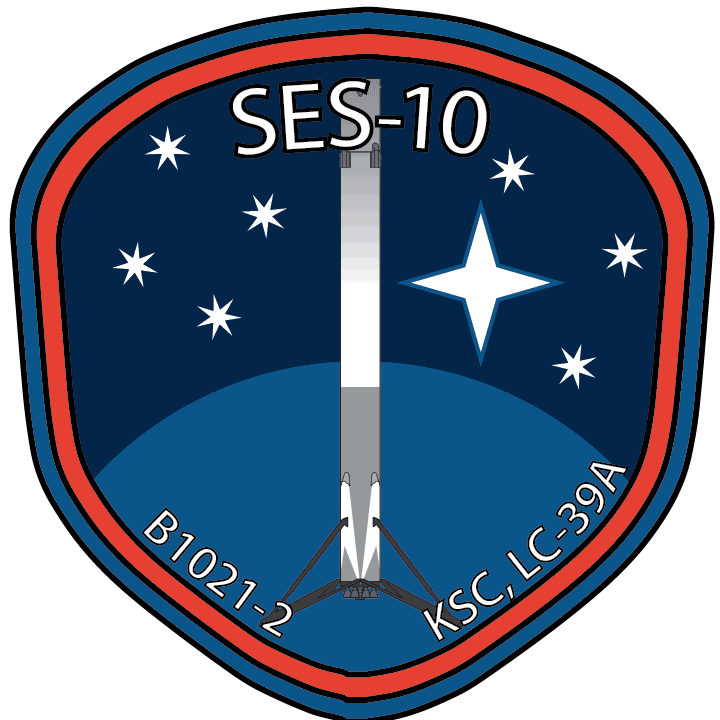 10 Mission SpaceX Logo - SpaceX F9 : SES-10 with reuse of CRS-8 Booster SN/1021 : 2017-03-30 ...