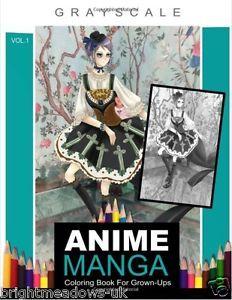 eBay Greyscale Logo - Details about Greyscale Manga Anime Japanese Adult Colouring Book Grayscale  Fantasy Art Gift