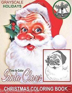 eBay Greyscale Logo - Details about Greyscale Holidays Santa Claus Adult Colouring Book Christmas  Gift Father Xmas