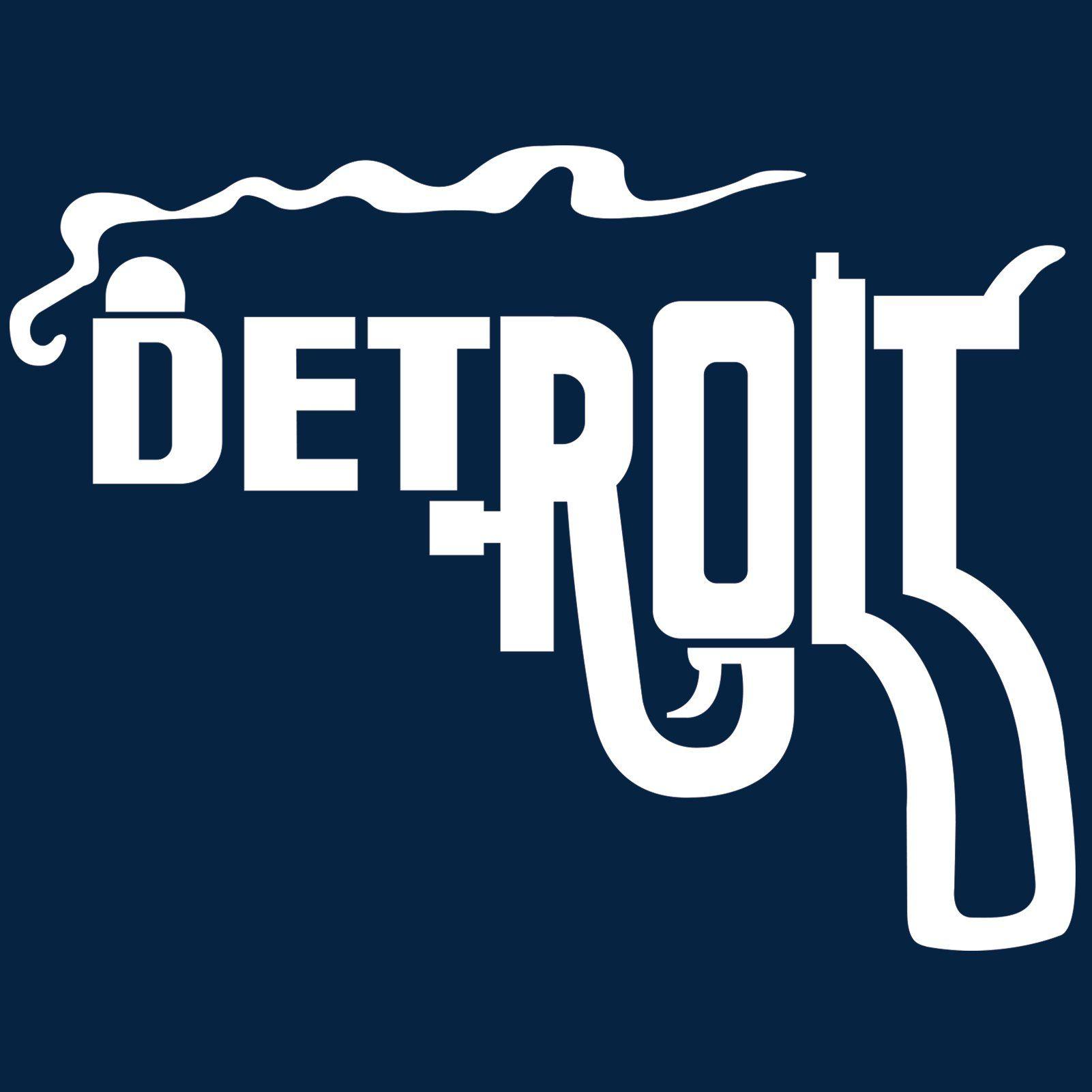 Detroit Logo - Detroit Smoking Gun - Philadelphia Sunny Adult T-Shirt Tee - Navy
