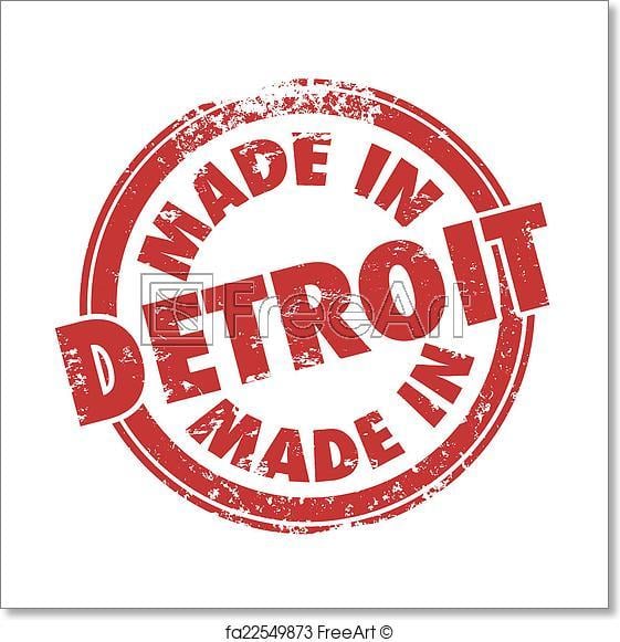 Detroit Logo - Free art print of Made in Detroit Words Red Ink Stamp Grunge Badge ...