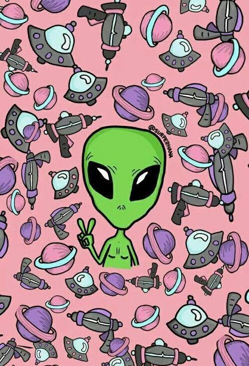 Cute Alien Logo - Wallpaper alien | logo | Wallpaper, Alien art, Hipster wallpaper