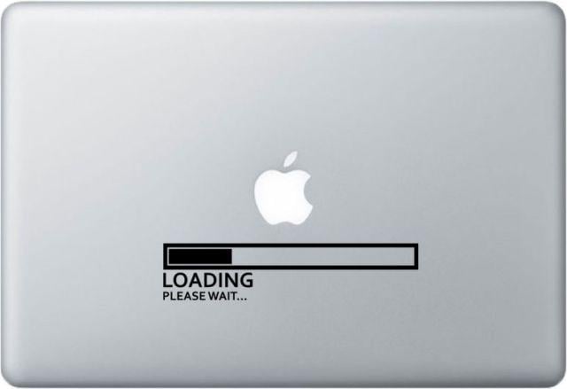 Apple Laptop Logo - Loading Please Wait Mac Apple Logo Cover Laptop Vinyl Decal Sticker